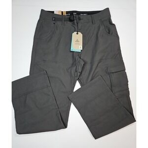 prAna Zion II Gray Convertible Outdoor Hiking Pants Mens Size 31 x 30 NWT